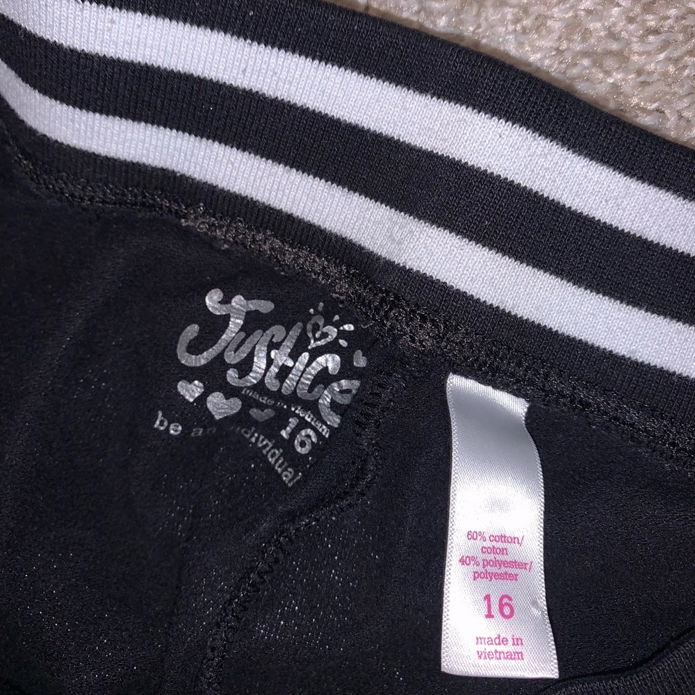 Justice Girl Black & Pink Dance Sweatpants size 16 - Picture 6 of 8